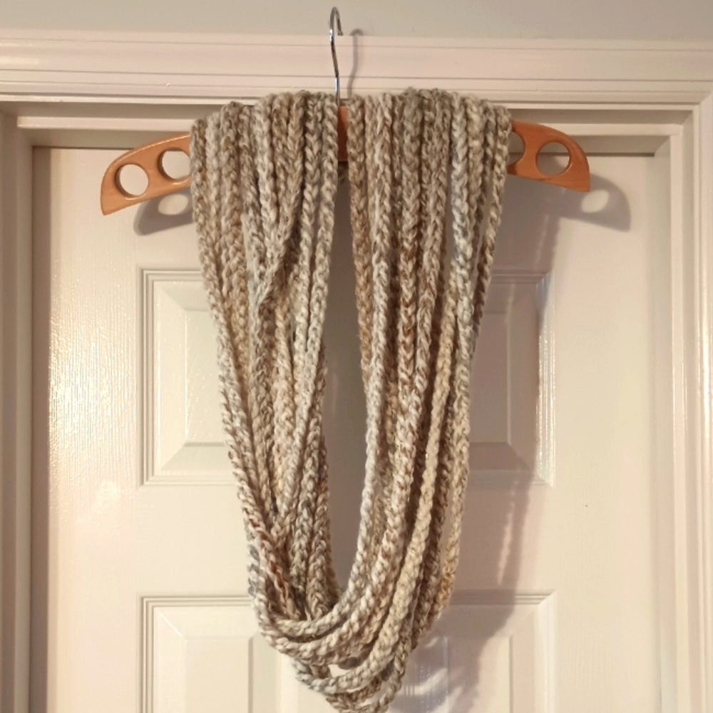 Chunky Braided Knit Infinity Scarf